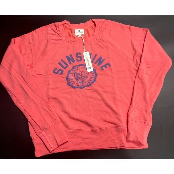 Sundry NWT Crew Neck Sunshine Crop Raglan Sweatshirt in Honeysuckle‎ Size 1/S - Picture 1 of 5